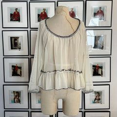 Sleep Tomorrow On My Way White Mesh Loungewear Blouse - Siobhan Barrett