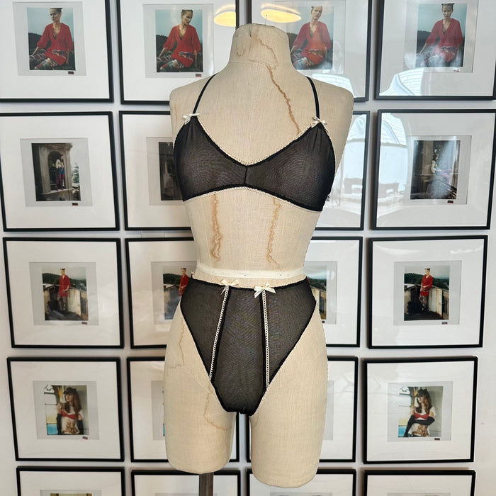 Sleep Tomorrow Cutie Black Mesh Bralette with Adjustable Back